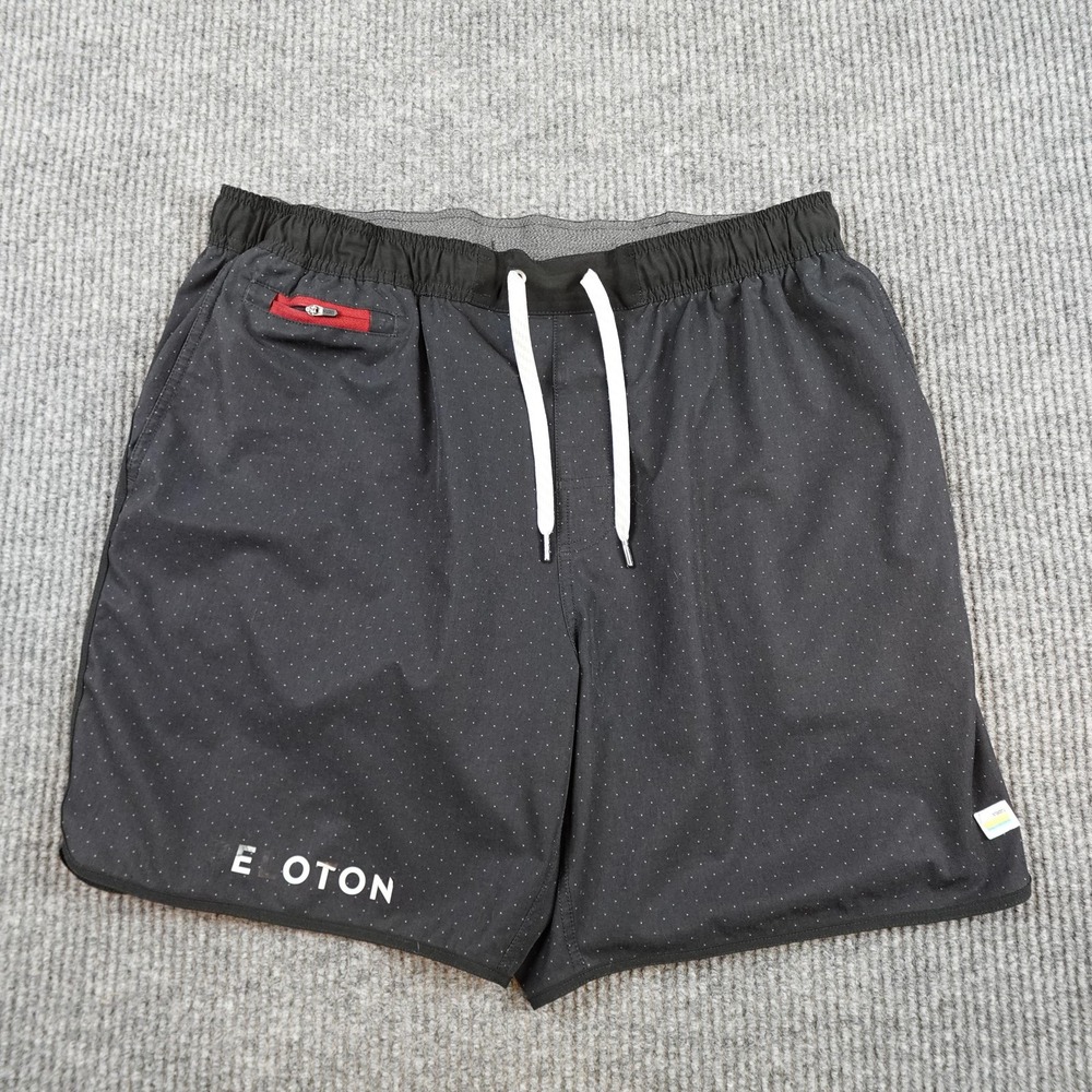 Vuori Banks Shorts Mens XL Black Polka Dot Peloton Athletic V330 Drawstring
